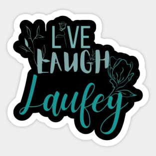 Live Laugh Laufey Light Blue Sticker